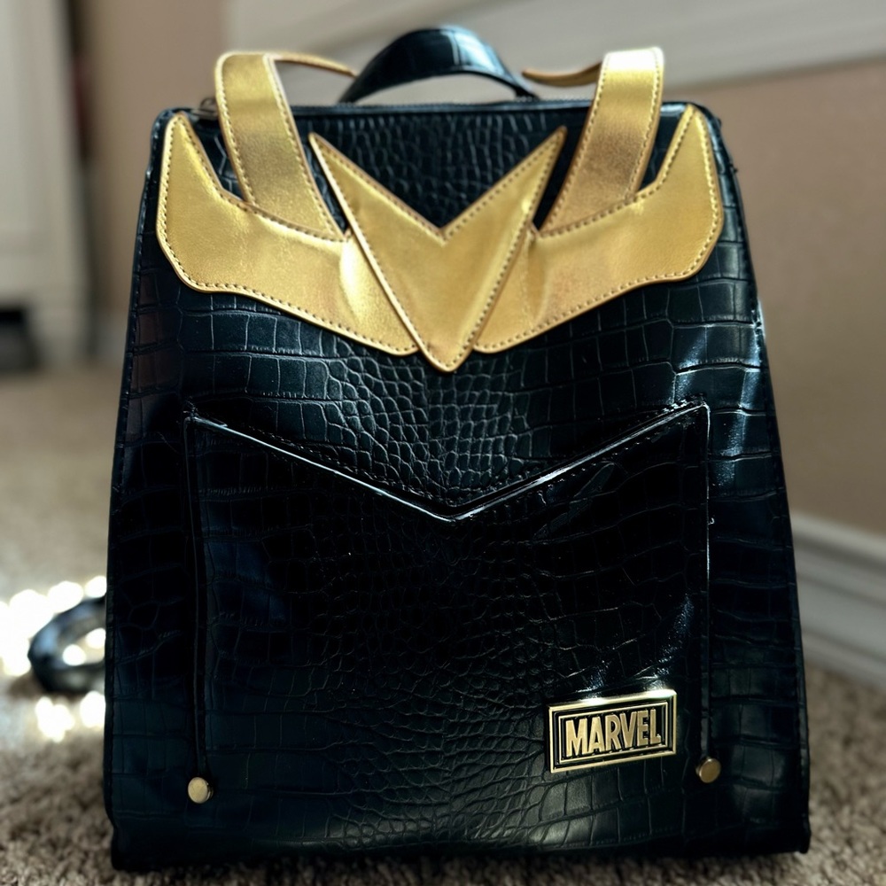 SOLD Disney Marvel Loki black/gold backpack with adjustable straps BioworldMerch